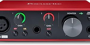 Focusrite Scarlett Solo 3rd Gen USB Audio Interface for Guitarists, Vocalists, Podcasters or Producers to record and playback studio quality sound