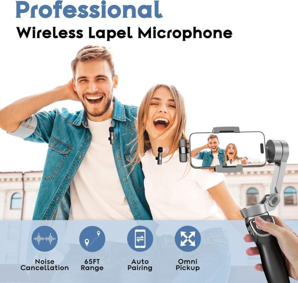 2 Pack Type C Mini Wireless Lavalier Microphone for iPhone 15, iOS and Android Devices - Noise Reduction Lapel Mic for Recording, Clip on Mic, Omni Lav Mic for Video Recording, Tiktok, Youtube, Vlog - Image 2