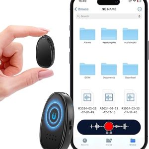 128GB(1680 Hours) Magnetic Digital Voice Recorder with AI-Triple Noise Reduction,Portable Audio Recorder Compatible with Smart Cell Phone/PC Recording Device for Lectures,Meetings,Interviews,Black