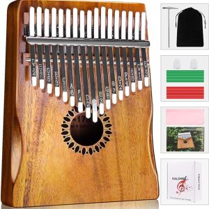 Kalimba Thumb Piano 17 Keys, Portable Mbira Finger Piano Gifts for Kids and Adults Beginners Wood