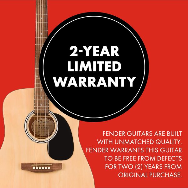 Fender FA-25 Dreadnought Acoustic Guitar, Beginner Guitar, with 2-Year Warranty, Includes Free Lessons, Natural - Image 3