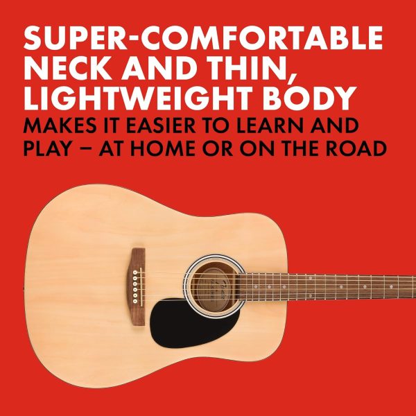 Fender FA-25 Dreadnought Acoustic Guitar, Beginner Guitar, with 2-Year Warranty, Includes Free Lessons, Natural - Image 5
