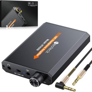 Neoteck Portable 3.5mm Headphone Amplifier Two-Stage Gain Switch, 16-150 Ohm, Aluminum Matte Surface