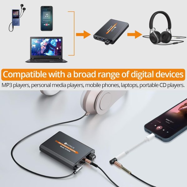 Neoteck Portable 3.5mm Headphone Amplifier Two-Stage Gain Switch, 16-150 Ohm, Aluminum Matte Surface - Image 4